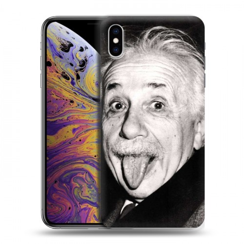 Дизайнерский силиконовый чехол для Iphone Xs Max Альберт Эйнштейн