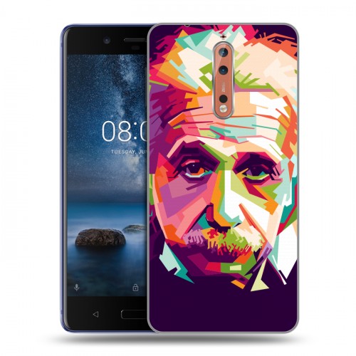 Дизайнерский пластиковый чехол для Nokia 8 Альберт Эйнштейн