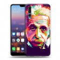 Дизайнерский силиконовый с усиленными углами чехол для Huawei P20 Pro Альберт Эйнштейн