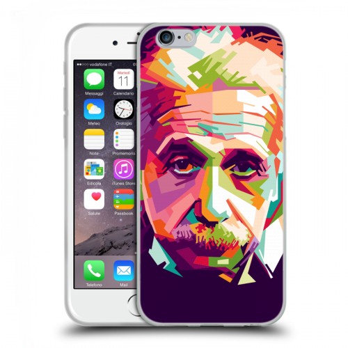 Дизайнерский пластиковый чехол для Iphone 6/6s Альберт Эйнштейн