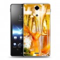 Дизайнерский пластиковый чехол для Sony Xperia TX Новогодние бокалы