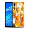 Дизайнерский пластиковый чехол для Huawei Y6 (2019) Новогодние бокалы