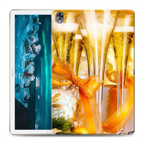 Дизайнерский силиконовый чехол для Huawei MediaPad M6 10.8 Новогодние бокалы