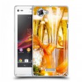 Дизайнерский пластиковый чехол для Sony Xperia L Новогодние бокалы