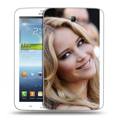 Дизайнерский силиконовый чехол для Samsung Galaxy Tab 3 7.0 Дженнифер Лоуренс