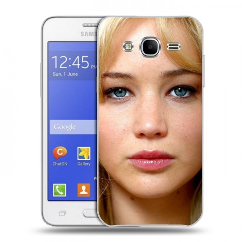 Дизайнерский пластиковый чехол для Samsung Galaxy J7 Дженнифер Лоуренс
