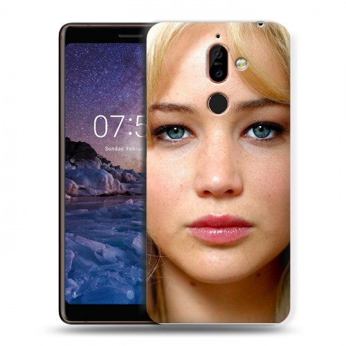 Дизайнерский пластиковый чехол для Nokia 7 Plus Дженнифер Лоуренс