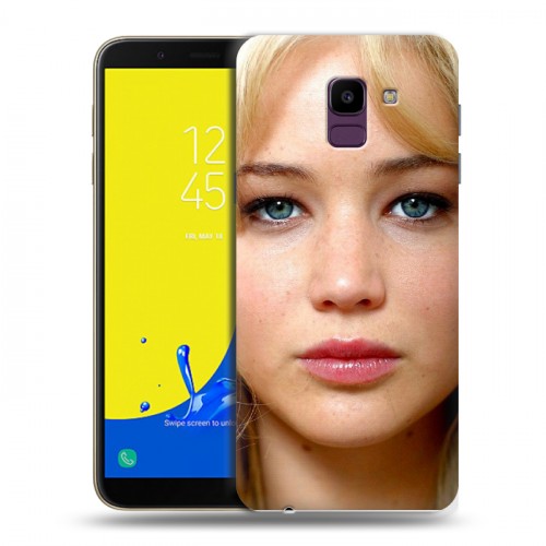 Дизайнерский пластиковый чехол для Samsung Galaxy J6 Дженнифер Лоуренс