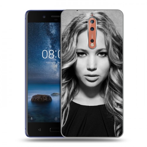 Дизайнерский пластиковый чехол для Nokia 8 Дженнифер Лоуренс