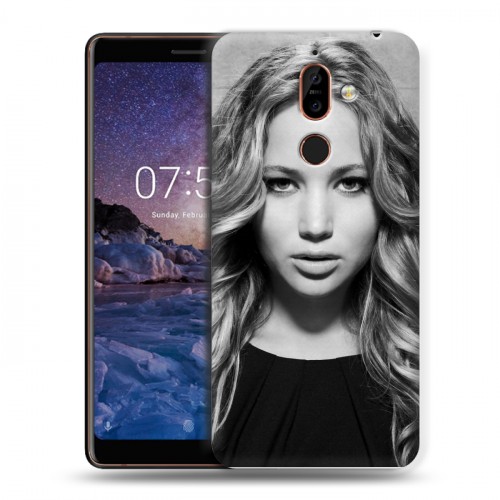 Дизайнерский пластиковый чехол для Nokia 7 Plus Дженнифер Лоуренс