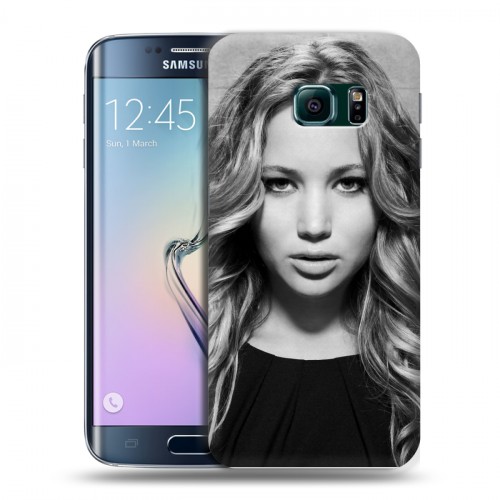 Дизайнерский пластиковый чехол для Samsung Galaxy S6 Edge Дженнифер Лоуренс