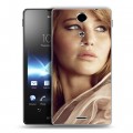 Дизайнерский пластиковый чехол для Sony Xperia TX Дженнифер Лоуренс