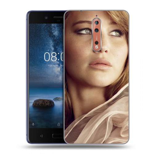 Дизайнерский пластиковый чехол для Nokia 8 Дженнифер Лоуренс