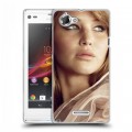 Дизайнерский пластиковый чехол для Sony Xperia L Дженнифер Лоуренс