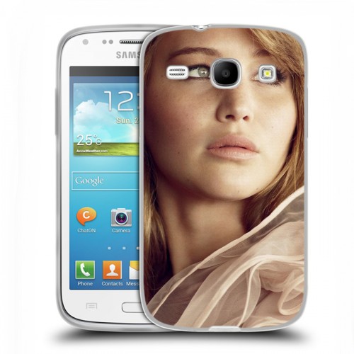 Дизайнерский пластиковый чехол для Samsung Galaxy Core Дженнифер Лоуренс
