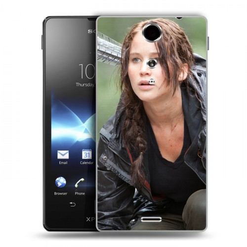 Дизайнерский пластиковый чехол для Sony Xperia TX Дженнифер Лоуренс