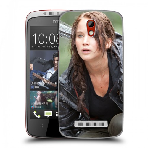 Дизайнерский пластиковый чехол для HTC Desire 500 Дженнифер Лоуренс