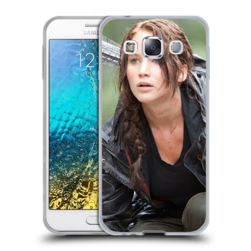 Дизайнерский пластиковый чехол для Samsung Galaxy E5 Дженнифер Лоуренс