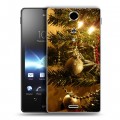 Дизайнерский пластиковый чехол для Sony Xperia TX Новогодние шары