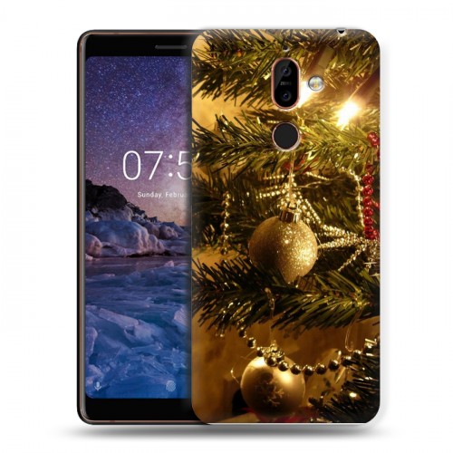 Дизайнерский пластиковый чехол для Nokia 7 Plus Новогодние шары