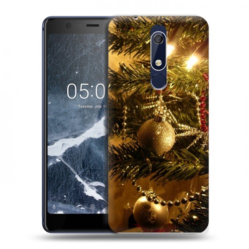 Дизайнерский пластиковый чехол для Nokia 5.1 Новогодние шары