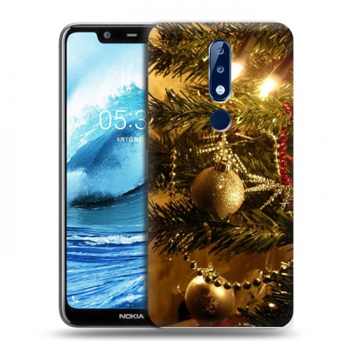 Дизайнерский пластиковый чехол для Nokia 5.1 Plus Новогодние шары