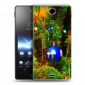 Дизайнерский пластиковый чехол для Sony Xperia TX Новогодние шары