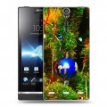 Дизайнерский пластиковый чехол для Sony Xperia S Новогодние шары