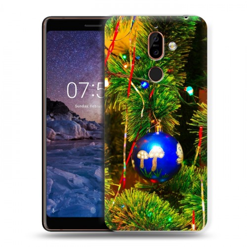 Дизайнерский пластиковый чехол для Nokia 7 Plus Новогодние шары