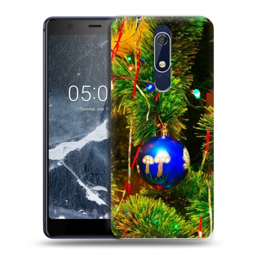 Дизайнерский пластиковый чехол для Nokia 5.1 Новогодние шары