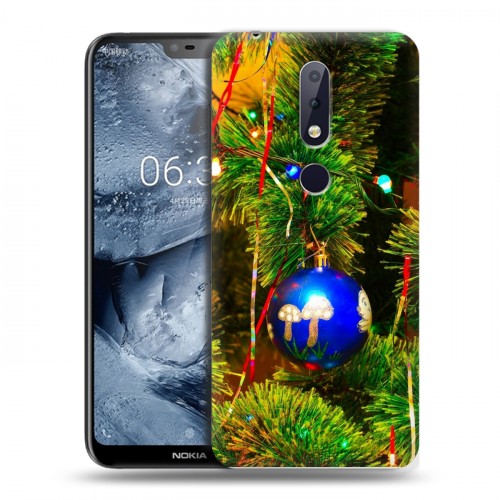 Дизайнерский пластиковый чехол для Nokia 6.1 Plus Новогодние шары