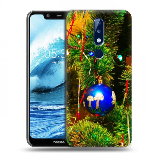 Дизайнерский пластиковый чехол для Nokia 5.1 Plus Новогодние шары