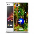 Дизайнерский пластиковый чехол для Sony Xperia L Новогодние шары