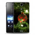 Дизайнерский пластиковый чехол для Sony Xperia TX Новогодние шары