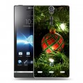 Дизайнерский пластиковый чехол для Sony Xperia S Новогодние шары