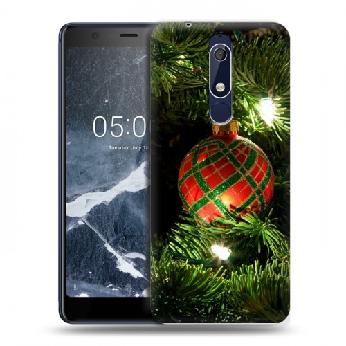 Дизайнерский пластиковый чехол для Nokia 5.1 Новогодние шары