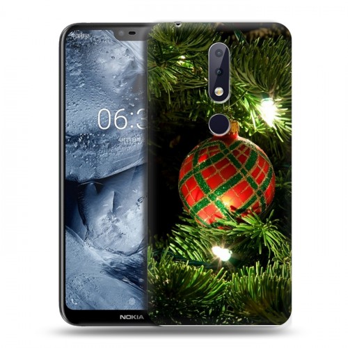 Дизайнерский пластиковый чехол для Nokia 6.1 Plus Новогодние шары