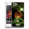 Дизайнерский пластиковый чехол для Sony Xperia L Новогодние шары