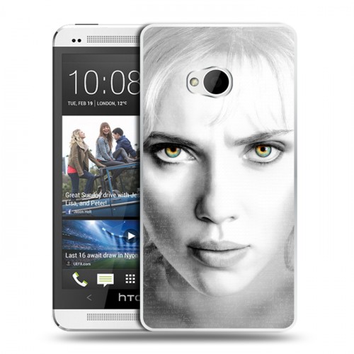Дизайнерский пластиковый чехол для HTC One (M7) Dual SIM Скарлет Йохансон
