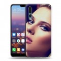 Дизайнерский силиконовый с усиленными углами чехол для Huawei P20 Pro Скарлет Йохансон