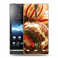 Дизайнерский пластиковый чехол для Sony Xperia S Новогодние шары