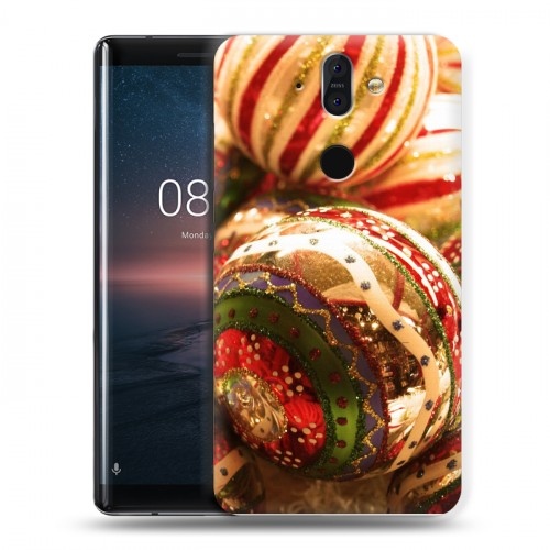 Дизайнерский пластиковый чехол для Nokia 8 Sirocco Новогодние шары