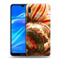 Дизайнерский пластиковый чехол для Huawei Y6 (2019) Новогодние шары