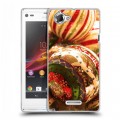 Дизайнерский пластиковый чехол для Sony Xperia L Новогодние шары