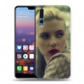 Дизайнерский силиконовый с усиленными углами чехол для Huawei P20 Pro Скарлет Йохансон