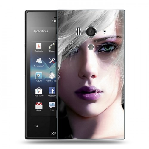 Дизайнерский пластиковый чехол для Sony Xperia acro S Скарлет Йохансон