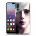 Дизайнерский силиконовый с усиленными углами чехол для Huawei P20 Pro Скарлет Йохансон