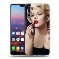 Дизайнерский силиконовый с усиленными углами чехол для Huawei P20 Pro Скарлет Йохансон