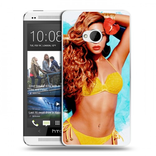Дизайнерский пластиковый чехол для HTC One (M7) Dual SIM Бейонсе
