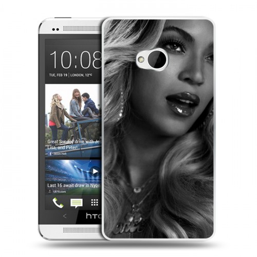 Дизайнерский пластиковый чехол для HTC One (M7) Dual SIM Бейонсе